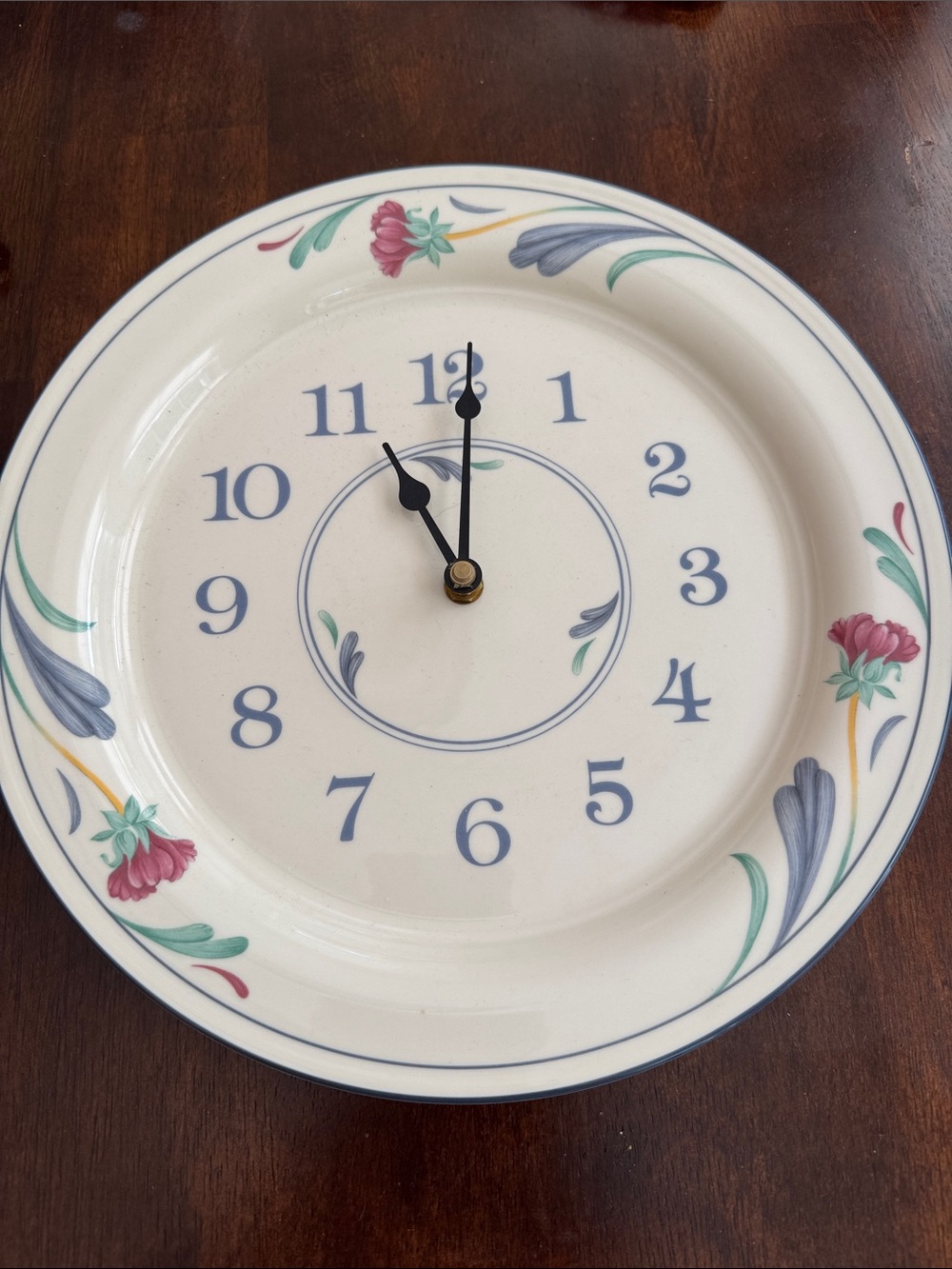 Lenox Poppies on Blue Wall Clock